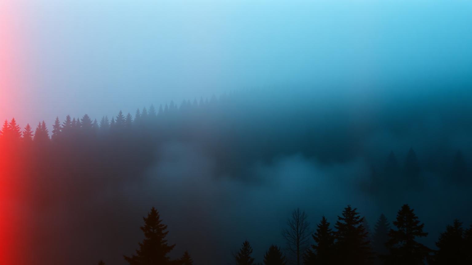 Carpathian forest ridge in low cinematic light